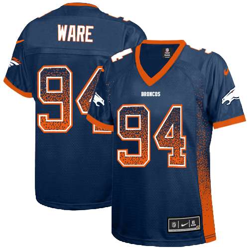 Women's Elite DeMarcus Ware Nike Jersey Navy Blue - #94 Drift Fashion NFL Denver Broncos